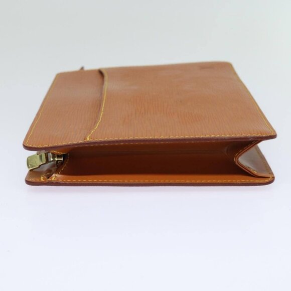 LOUIS VUITTON Epi Pochette Homme Clutch Bag Brown Zipang gold - Picture 10 of 14
